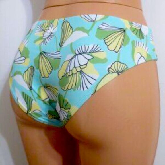 Hurley Green Tropical Strappy Cutout Bikini Swim Top Matching Bottoms Set - Picture 7 of 9